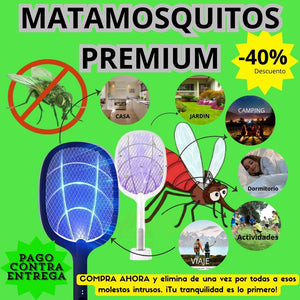 ¡¡Dile adiós a los insectos con estilo: Raqueta mata mosquitos ultra potente!!